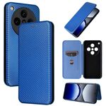 Per OPPO Find X8 Pro Custodia per telefono in pelle con texture in fibra di carbonio (blu)