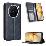 Per vivo X200 Pro mini 5G Custodia per telefono in pelle con fibbia magnetica e texture retrò (blu)