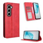 Per Infinix Hot 50 Pro 4G Custodia per telefono in pelle con fibbia magnetica e texture retrò (rosso)