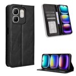 Per Infinix Hot 50i 4G / Smart 9 4G Custodia per telefono in pelle con fibbia magnetica e texture retrò (nero)