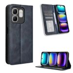 Per Infinix Hot 50i 4G / Smart 9 4G Custodia per telefono in pelle con fibbia magnetica e texture retrò (blu)