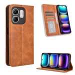 Per Infinix Hot 50i 4G / Smart 9 4G Custodia per telefono in pelle con fibbia magnetica e texture retrò (marrone)