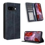 Per Google Pixel 9a Custodia per telefono in pelle con fibbia magnetica e texture retrò (blu)