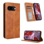 Per Google Pixel 9a Custodia per telefono in pelle con fibbia magnetica e texture retrò (marrone)