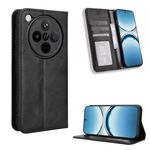 Per OPPO Find X8 Custodia per telefono in pelle con fibbia magnetica e texture retrò (nero)