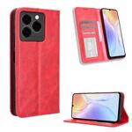 Per Ulefone Note 20 Pro Custodia per telefono in pelle con fibbia magnetica e texture retrò (rosso)