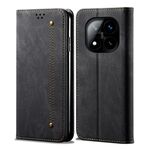 Per Redmi Note 14 Pro+ 5G Denim Texture Casual Style Custodia in Pelle Flip Orizzontale (Nero)