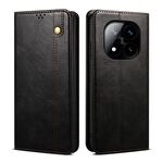 Per Redmi Note 14 Pro+ 5G Custodia per telefono in pelle con texture Crazy Horse Oil Wax (nero)