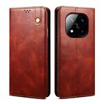 Per Redmi Note 14 Pro+ 5G Custodia per telefono in pelle con texture Crazy Horse Oil Wax (marrone)
