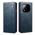 Per Redmi Note 14 Pro+ 5G Custodia per telefono in pelle con texture Crazy Horse Oil Wax (blu)