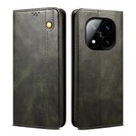 Per Redmi Note 14 Pro+ 5G Custodia per telefono in pelle con texture Crazy Horse Oil Wax (verde)
