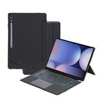Per Samsung Galaxy Tab S10 Ultra / S9 Ultra Custodia in pelle con tastiera Bluetooth retroilluminata staccabile con touchpad (nero)