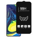 Per Samsung Galaxy A80 Pellicola in vetro temperato a schermo intero con grande arco in alluminio