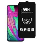 Per Samsung Galaxy A40 Pellicola in vetro temperato a schermo intero con grande arco in alluminio