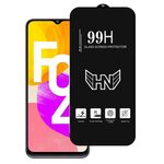Per Samsung Galaxy F04 Pellicola in vetro temperato a schermo intero con grande arco in alluminio