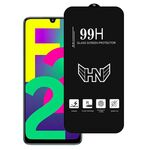 Per Samsung Galaxy F22 Pellicola in vetro temperato a schermo intero con grande arco in alluminio