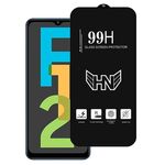 Per Samsung Galaxy F12 Pellicola in vetro temperato a schermo intero con grande arco in alluminio