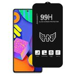 Per Samsung Galaxy F62 Pellicola in vetro temperato a schermo intero con grande arco in alluminio