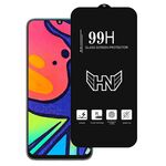 Per Samsung Galaxy F41 Pellicola in vetro temperato a schermo intero con ampio arco in alluminio