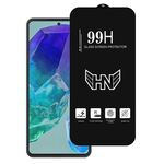 Per Samsung Galaxy M55 Pellicola in vetro temperato a schermo intero con ampio arco in alluminio