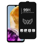 Per Samsung Galaxy M15 Pellicola in vetro temperato a schermo intero con grande arco in alluminio