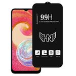 Per Samsung Galaxy M04 Pellicola in vetro temperato a schermo intero con grande arco in alluminio