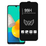Per Samsung Galaxy M32 Pellicola in vetro temperato a schermo intero con ampio arco in alluminio