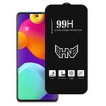 Per Samsung Galaxy M62 Pellicola in vetro temperato a schermo intero con ampio arco in alluminio