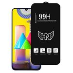 Per Samsung Galaxy M31 Prime Pellicola in vetro temperato a schermo intero con grande arco in alluminio