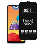 Per Samsung Galaxy M01s Pellicola in vetro temperato a schermo intero con grande arco in alluminio