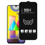 Per Samsung Galaxy M31 Pellicola in vetro temperato a schermo intero con ampio arco in alluminio