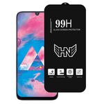 Per Samsung Galaxy M30 Pellicola in vetro temperato a schermo intero con grande arco in alluminio