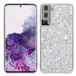 Per Samsung Galaxy S25+ 5G Custodia per telefono in TPU antiurto con polvere glitterata (argento)