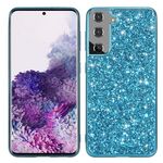 Per Samsung Galaxy S25+ 5G Custodia per telefono in TPU antiurto con polvere glitterata (blu)