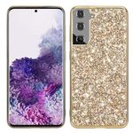 Per Samsung Galaxy S25+ 5G Custodia per telefono in TPU antiurto con polvere glitterata (oro)