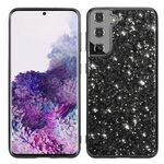 Per Samsung Galaxy S25+ 5G Custodia per telefono in TPU antiurto con polvere glitterata (nero)
