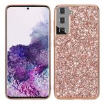 Per Samsung Galaxy S25+ 5G Custodia per telefono in TPU antiurto con polvere glitterata (oro rosa)