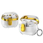 Per Samsung Galaxy Buds3 / 3 Pro Custodia protettiva per auricolari trasparente galvanica con blocco di sicurezza (oro)
