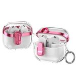 Per Samsung Galaxy Buds3 / 3 Pro Custodia protettiva per auricolari trasparente galvanica con blocco di sicurezza (rosa)