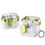 Per Samsung Galaxy Buds3 / 3 Pro Custodia protettiva per auricolari trasparente galvanica con blocco di sicurezza (verde)