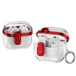 Per Samsung Galaxy Buds3 / 3 Pro Custodia protettiva per auricolari trasparente galvanica con blocco di sicurezza (rosso)