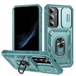 Per Samsung Galaxy S25+ 5G Custodia per telefono ibrida in TPU con supporto scorrevole Camshield (verde)