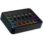F9 48V Live Streaming Scheda audio Mixer audio Potenza Cambia voce con luce RGB (nero)