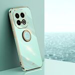 Per vivo iQOO 13 XINLI Custodia per telefono in TPU elettroplaccato 6D con bordo dritto con supporto ad anello (verde menta)