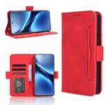 Per vivo X200 Pro 5G Custodia in pelle con slot per schede e texture in vitello (rosso)