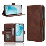 Per Infinix Hot 50 Pro+ 4G Custodia in pelle con texture in vitello e slot per schede (marrone)