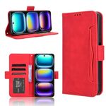 Per Infinix Hot 50i 4G / Smart 9 4G Custodia in pelle con texture in vitello e slot per schede (rosso)