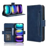 Per Infinix Hot 50i 4G / Smart 9 4G Custodia in pelle con texture in vitello e slot per schede (blu)