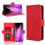 Per Infinix Zero 40 5G Custodia in pelle con slot per schede e texture in vitello (rosso)