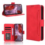 Per Google Pixel 9a Custodia in pelle con slot per schede e texture in vitello (rosso)